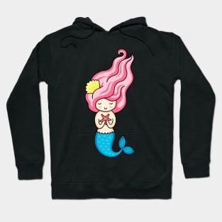 Cute Happy Mermaid Lover - Girly Cute Funny Design Hoodie